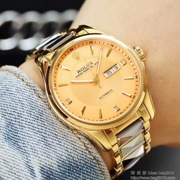 ROLEX勞力士 最新款式 勞力士日記系列 簡約版 原裝進口8205機械機芯 鎢鋼間精鋼錶帶 透視底蓋 男士腕表  wssb5044